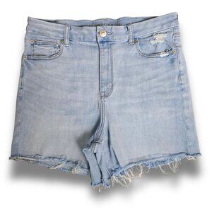 American Eagle Women's Size 14 Curvy High-Rise Shortie Stretch Denim Shorts